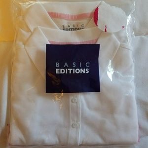 Girl's new 2 pack white school uniform polo shirts